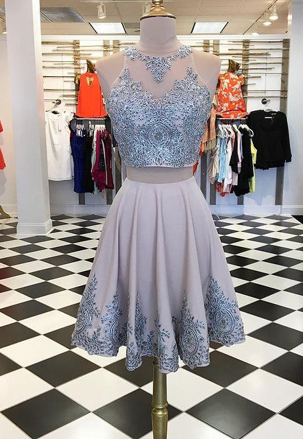 Two Pieces Homecoming Dress, Short Prom Dress ,Dresses For Graduation Party, Evening Dress, Formal Dress, DTH0761