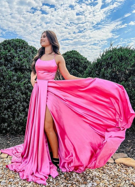 Sexy Prom Dress with Slit, Formal Dress, Graduation School Party Gown