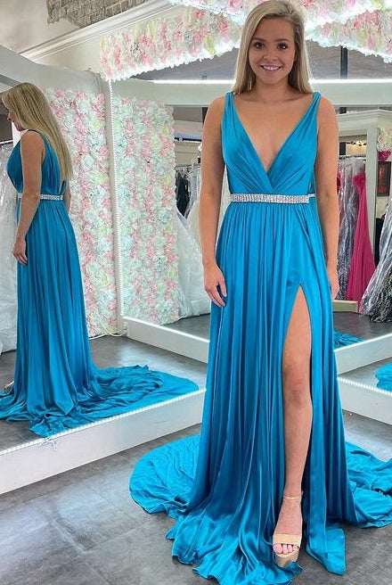 Sexy Prom Dress with Slit , Formal Dress, Dance Dresses, Graduation School Party Gown