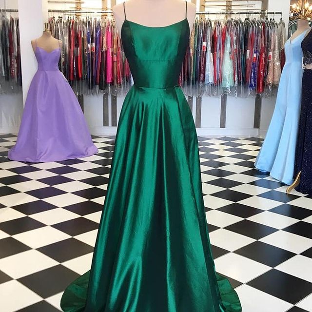 Sexy Backless Prom Dress Green Color ,Pageant Dress, Evening Dress, Dance Dresses, Graduation School Party Gown