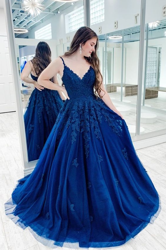 Blue Prom Dress Long, Prom Dresses, Pageant Dress