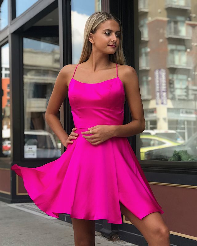 Sexy Pink Homecoming Dress , Short Prom Dress, Formal Outfit, Back to School Party Gown