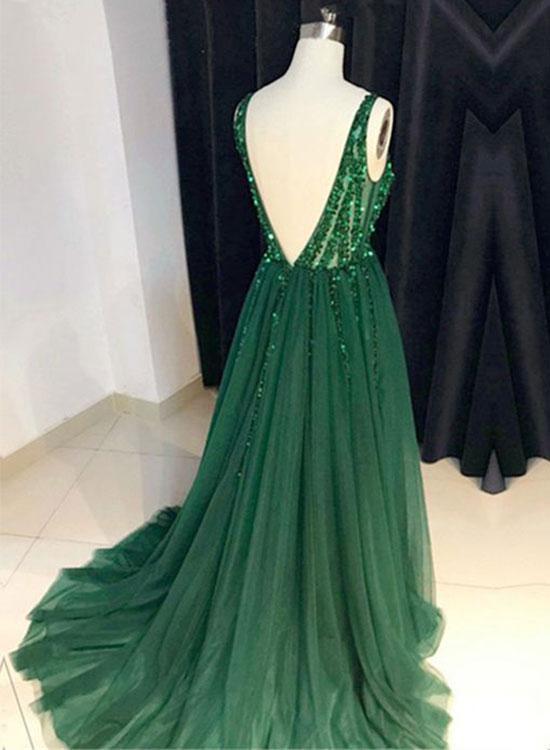 Dark Green Prom Dress, Evening Dress, Formal Dresses, Graduation School Party Dance Dress