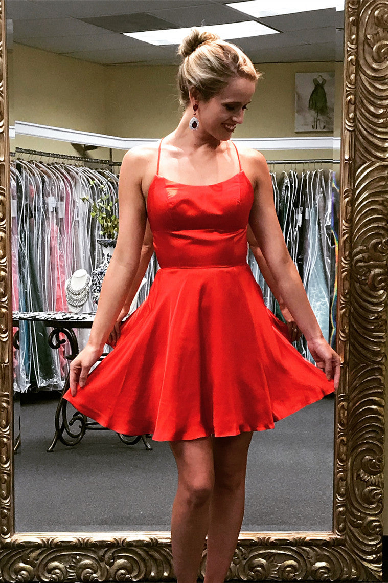 Red Hoco Dress, Homecoming Dresses, Short Prom Dress, Formal Outfit, Back to School Party Gown
