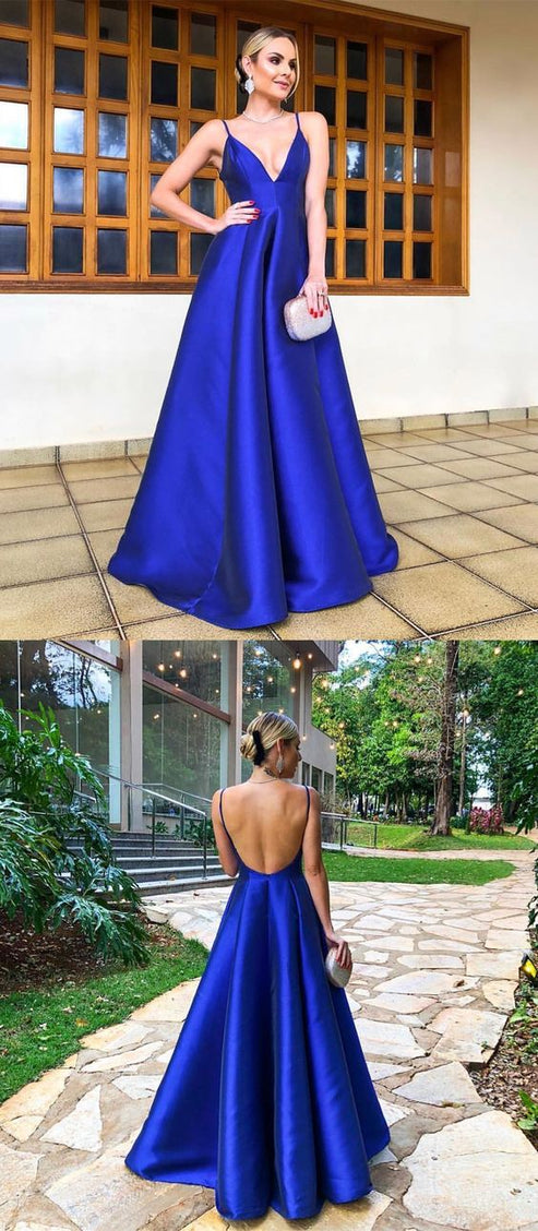 Royal Blue Prom Dress, Graduation School Party Gown, Winter Formal Dre