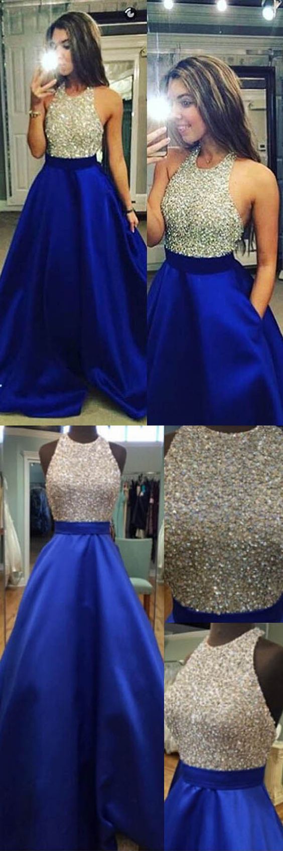 Royal Blue Prom Dress, Prom Dresses, Evening Gown, Graduation School Party Dress