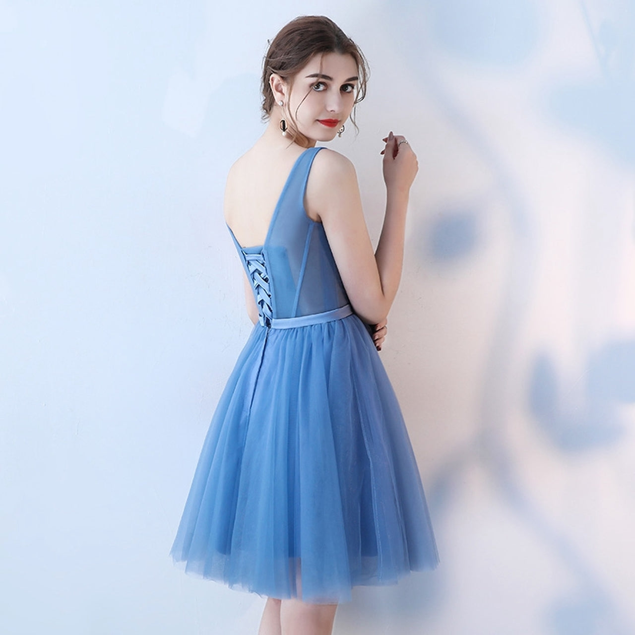 Light Blue Homecoming Dress, Short Prom Dress ,Back To School Party Dress, Evening Dress, Formal Dress, DTH0052
