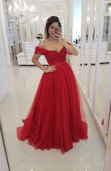 Red Prom Dress 2019, Graduation School Party Gown, Winter Formal Dress