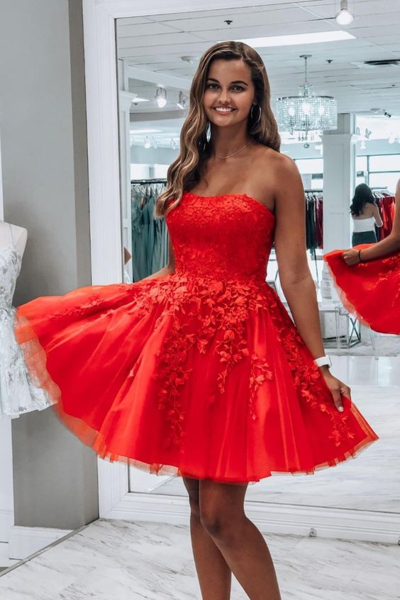 Red Short Prom Dress, Homecoming Dress, Graduation Party Dress