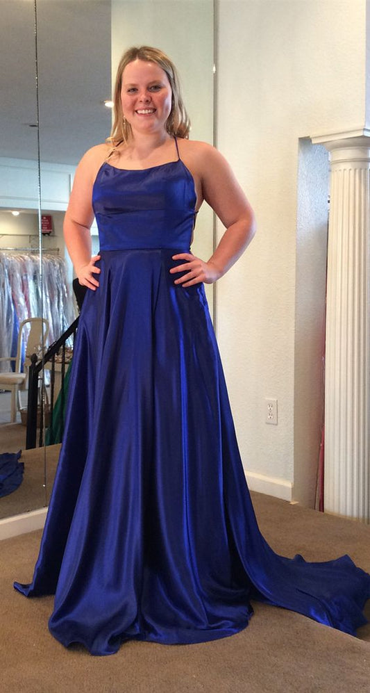 Blue Prom Dress For Teens, Evening Gown, Graduation School Party Gown, Winter Formal Dress