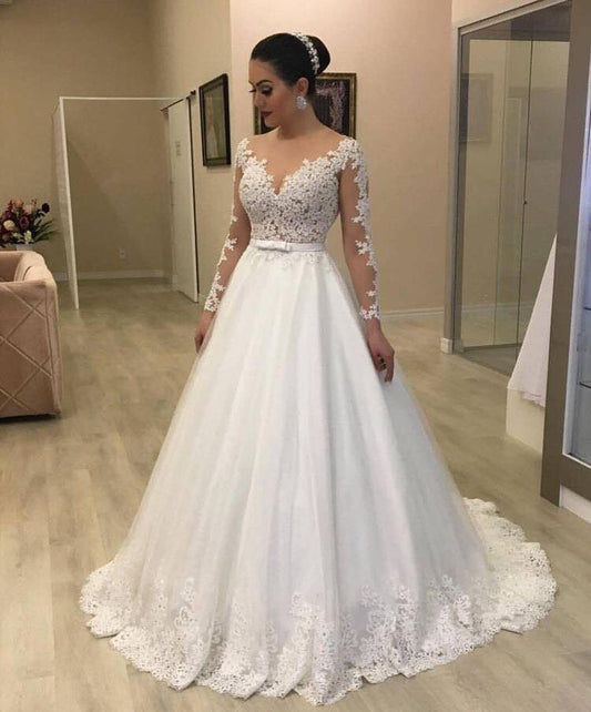 New Wedding Dress With Sleeves, Bridal Gown ,Dresses For Brides