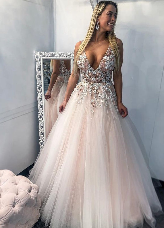Sexy Long Prom Dress with Appliques and Beading,Prom Dresses,Pageant Dress