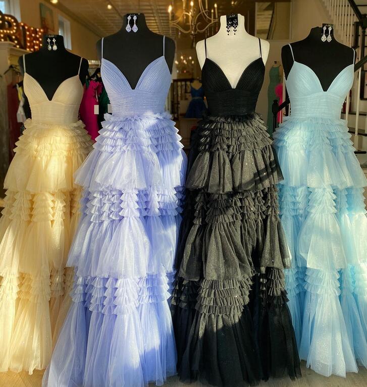 Sexy Sparkly Prom Dress Slit Skirt Deep V Neckline Wedding Dress