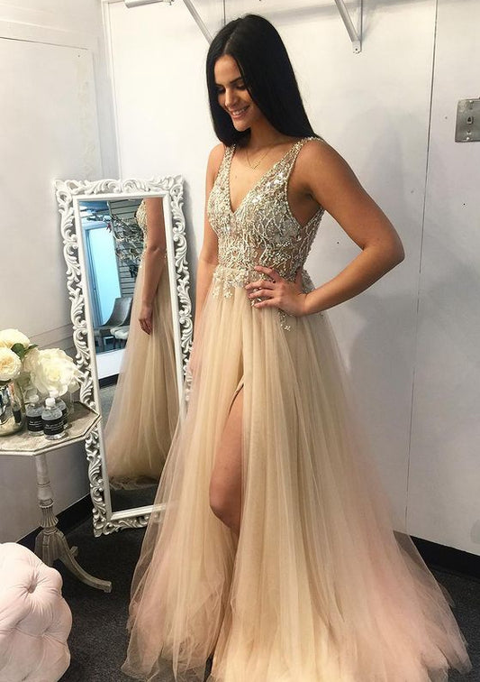 Beading Long Prom Dress,Prom Dresses,Pageant Dress