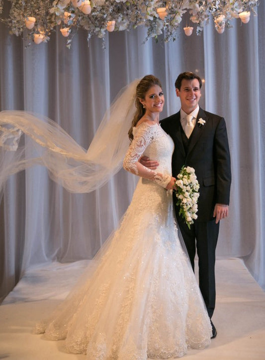 Lace Wedding Dress Long Sleeves, Bridal Gown ,Dresses For Brides