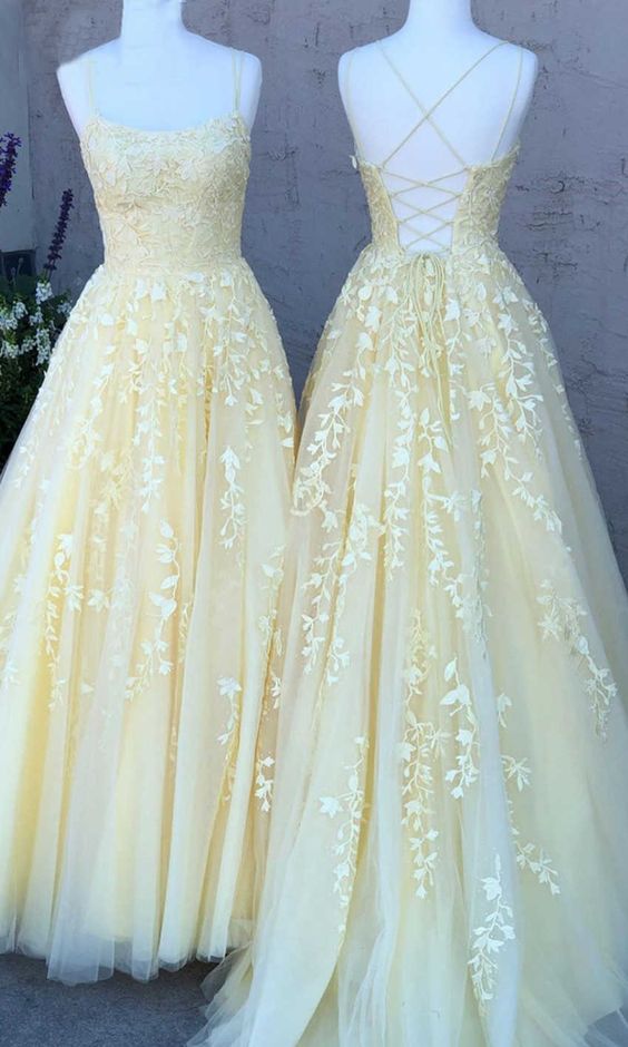 New Style Yellow Prom Dress 2020, Prom Dresses, Pageant Dress, Evening Dress, Ball Dance Dresses, Graduation School Party Gown