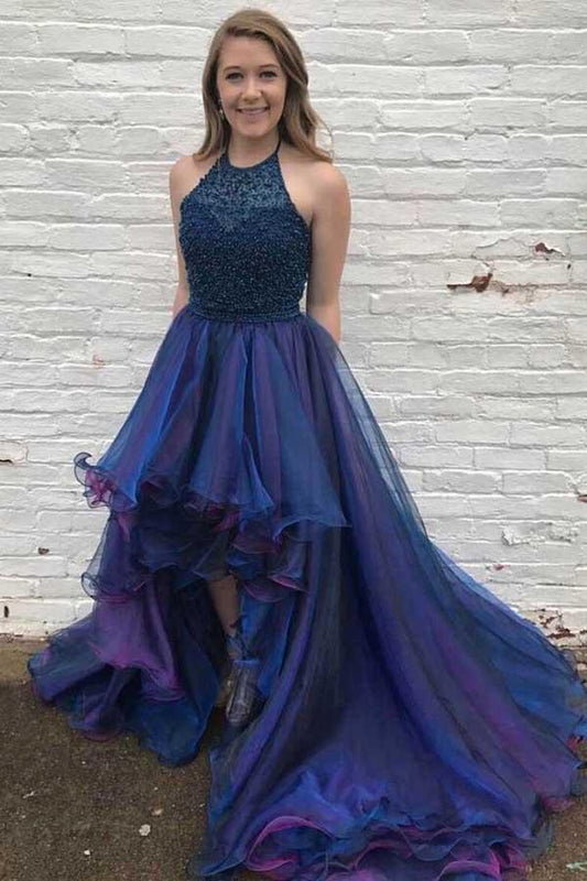 High Low Prom Dress, Prom Dresses, Evening Gown, Graduation School Party Dress, Winter Formal Dress