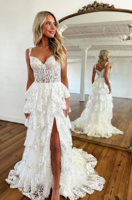 Tulle Sequin Long Prom dress with Sheer Corset Bodice and Ruffle Skirt DressesTailor Tulle Sequin Long Prom dress with Sheer Corset Bodice and Ruffle Skirt DressesTailor