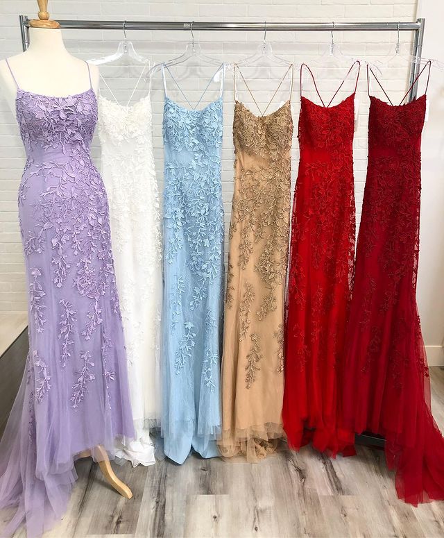 Mermaid Tulle Long Prom Dresses with Appliques and Beading