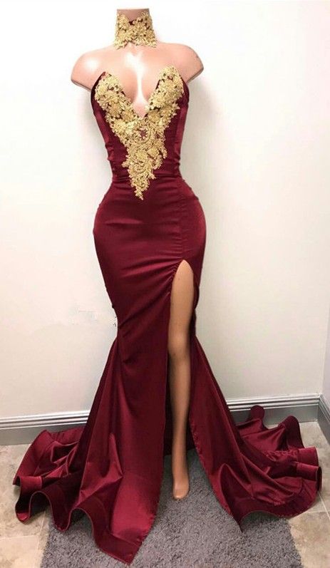 Mermaid Prom Dress with Slit, Special Occasion Dress, Evening Dress, Dance Dresses, Graduation School Party Gown
