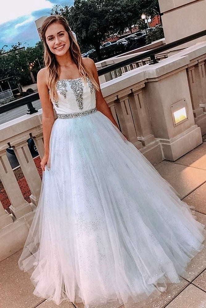 Sparkly Long Prom Dresses with Beading,Formal Dresses,Dance Dress