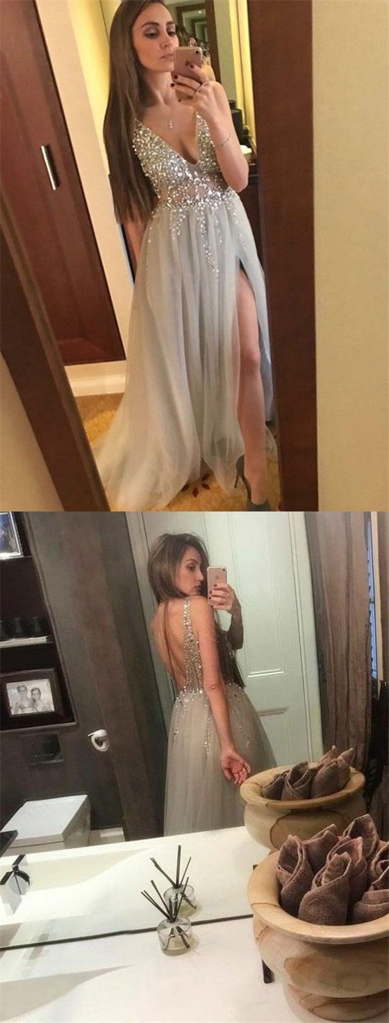 Sexy Beaded Prom Dress Long, Evening Dress, Dance Dresses, Graduation School Party Gown