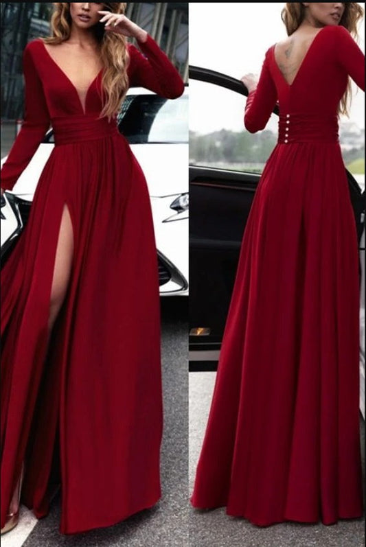 Prom Dresses with Sleeves, Evening Dress, Formal Dress, Dance Dresses, Graduation School Party Gown