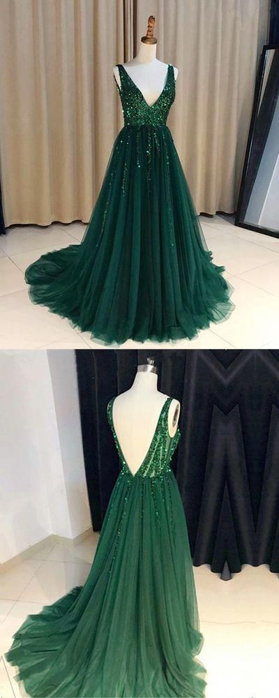 Dark Green Prom Dress, Evening Dress, Formal Dresses, Graduation School Party Dance Dress