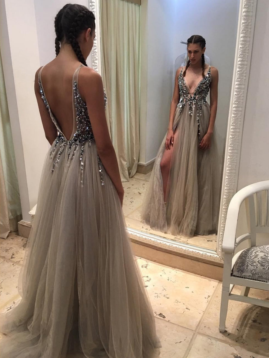 Sexy Backless Prom Dress, Prom Dresses, Evening Gown, Graduation School Party Dress, Winter Formal Dress