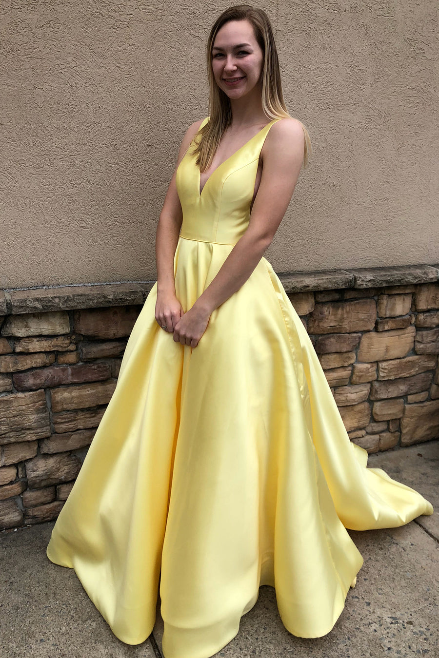 Yellow Prom Dress, Prom Dresses, Evening Gown,Graduation School Party Gown