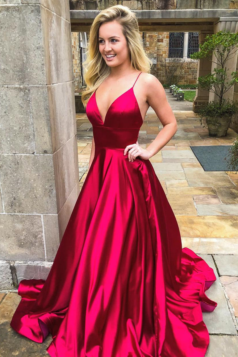 Prom Dress Long V Neckline, Ball Gown, Dresses For Party, Evening Dres ...