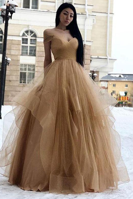 Princess Prom Dresses Off The Shoulder Straps, Evening Dress, Formal Dress