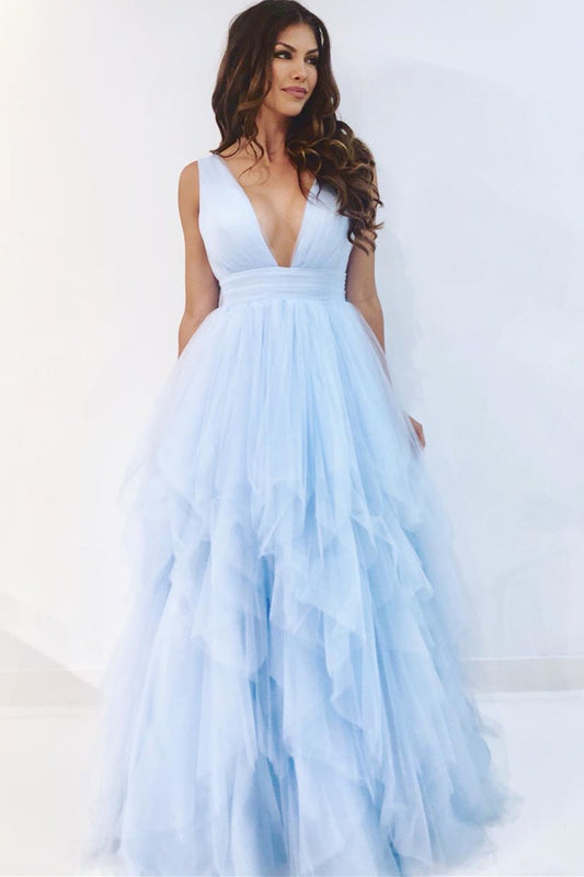 Light Blue Prom Dress, Evening Dress, Formal Dress, Dance Dresses