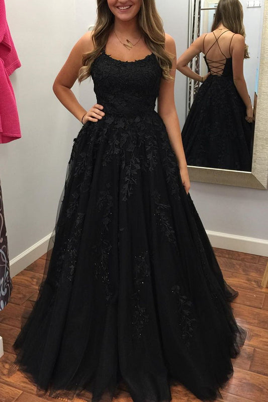 Black Lace Prom Dress Long, Prom Dresses, Pageant Dress, Evening Dress, Ball Dance Dresses, Graduation School Party Gown