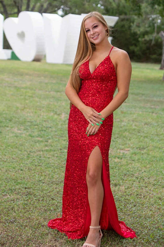 Sexy Prom Dresses with Slit, Formal Dress, Graduation School Party Gown