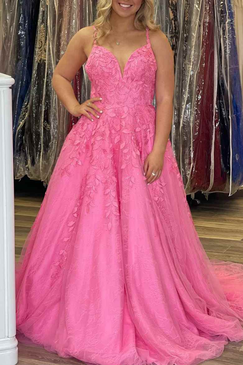 Pink Lace Prom Dresses Long, Formal Dress, Graduation School Party Gown