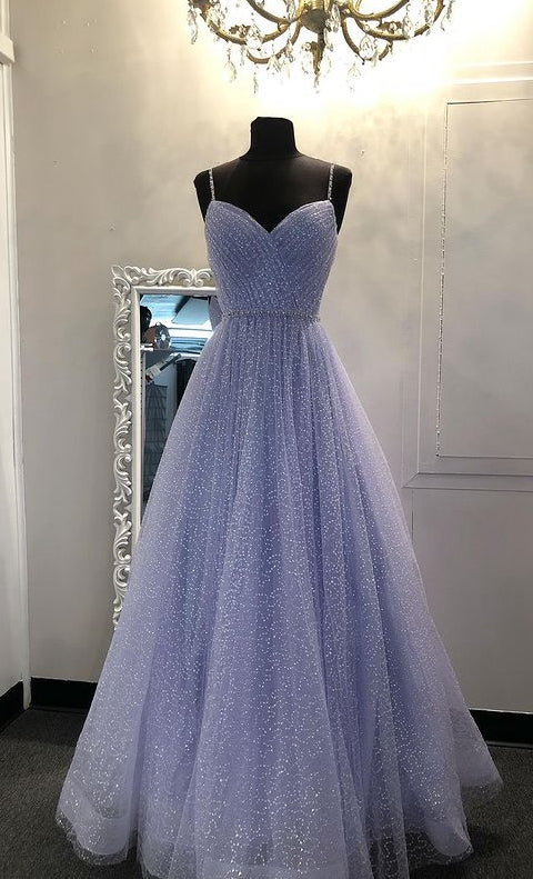 Sparkly Long Prom Dress with Beading,Prom Dresses,Pageant Dress