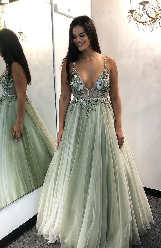 Sexy Beading Long Prom Dress,Prom Dresses,Pageant Dress