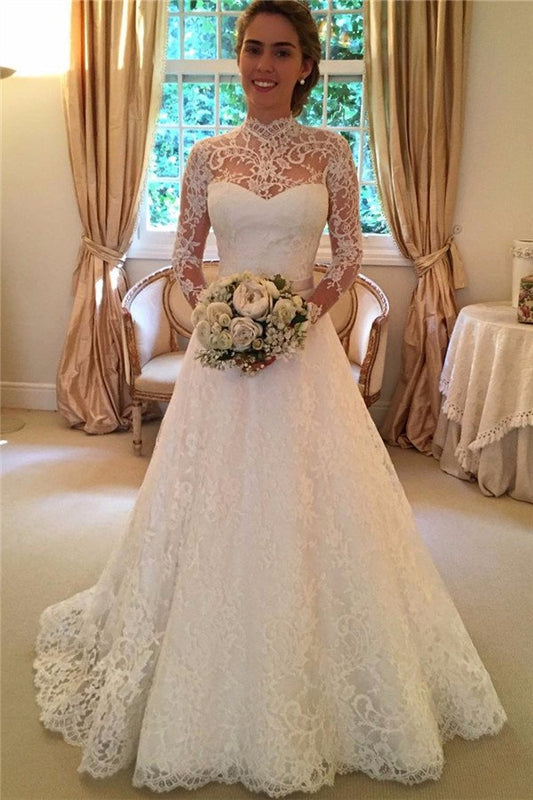 Lace Wedding Dress Full Sleeves, Dresses For Wedding, Bridal Gown ,Bride Dress, Dresses For Brides