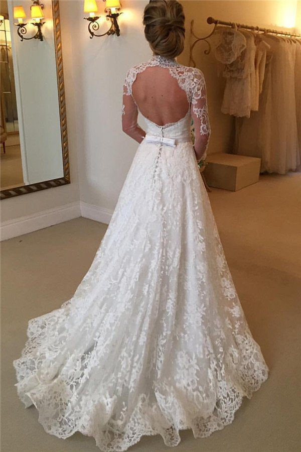 Lace Wedding Dress Full Sleeves, Dresses For Wedding, Bridal Gown ,Bride Dress, Dresses For Brides