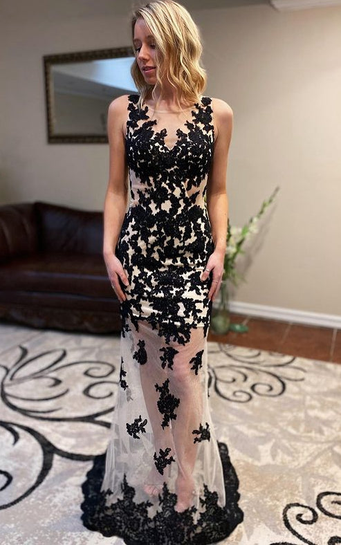 Long Prom Dress with Appliques and Beading,Prom Dresses,Pageant Dress