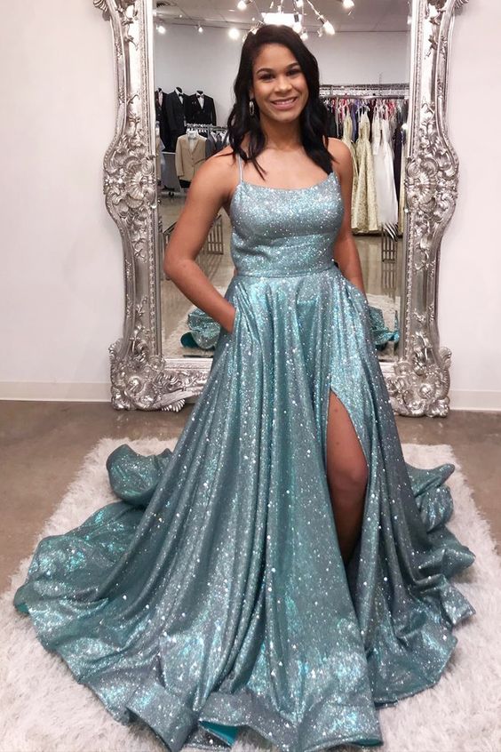 Sparkly Prom Dress Shinning Fabric, Special Occasion Dress, Evening Dress, Dance Dresses, Graduation School Party Gown