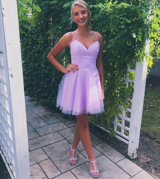 Purple Homecoming Dress Short Prom Dress Girls Back to School