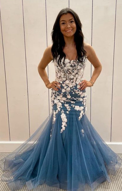 Mermaid Prom Dresses Long with Lace-up Back