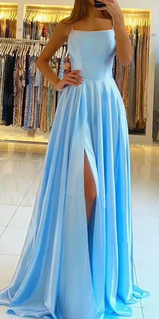 Simple Prom Dress Slit Skirt, Evening Dress, Formal Dress, Dance Dresses
