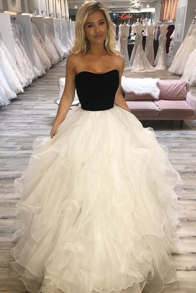 Strapless Long Prom Dresses,Formal Dresses,Dance Dress