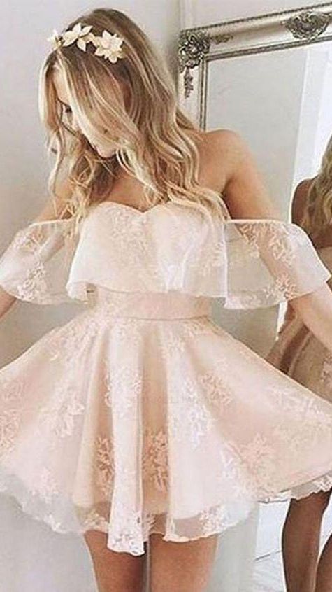 Lace Homecoming Dress, Short Prom Dress, Graduation School Party Gown
