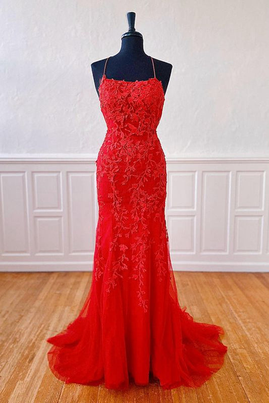 Tulle/Lace Prom Dress Long with Appliques and Beading,Prom Dresses,Pageant Dress