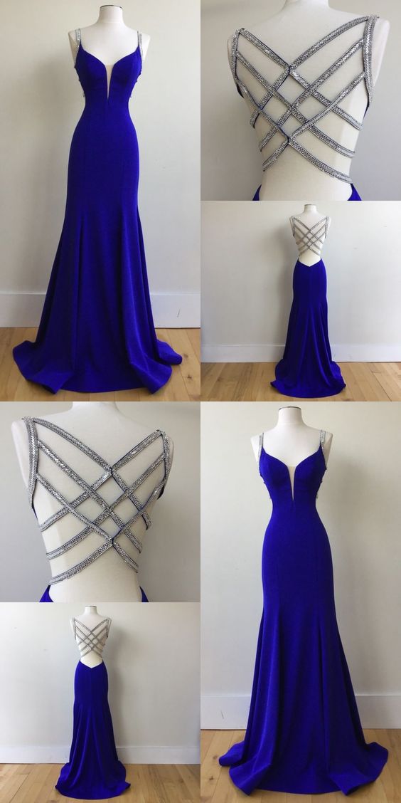 Royal Blue Prom Dress For Teens, Prom Dresses, Graduation School Party Gown DT0223