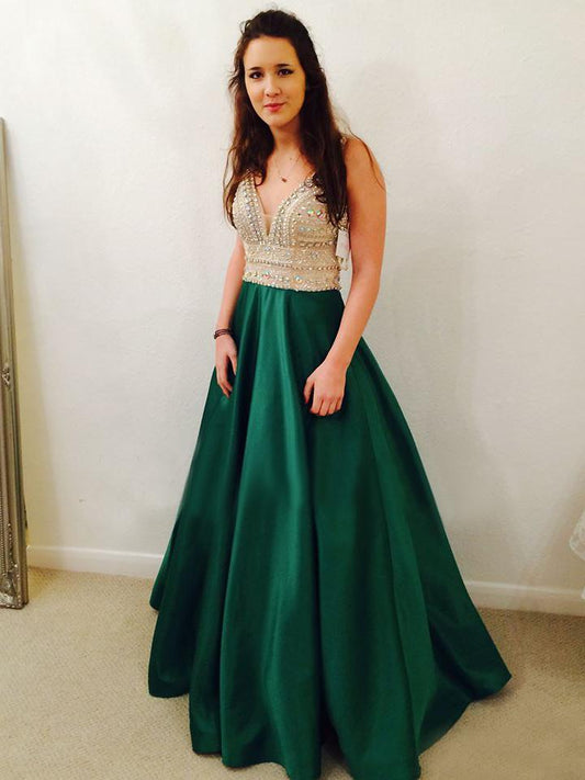 Green Prom Dress, Prom Dresses, Evening Gown, Graduation School Party Dress, Winter Formal Dress